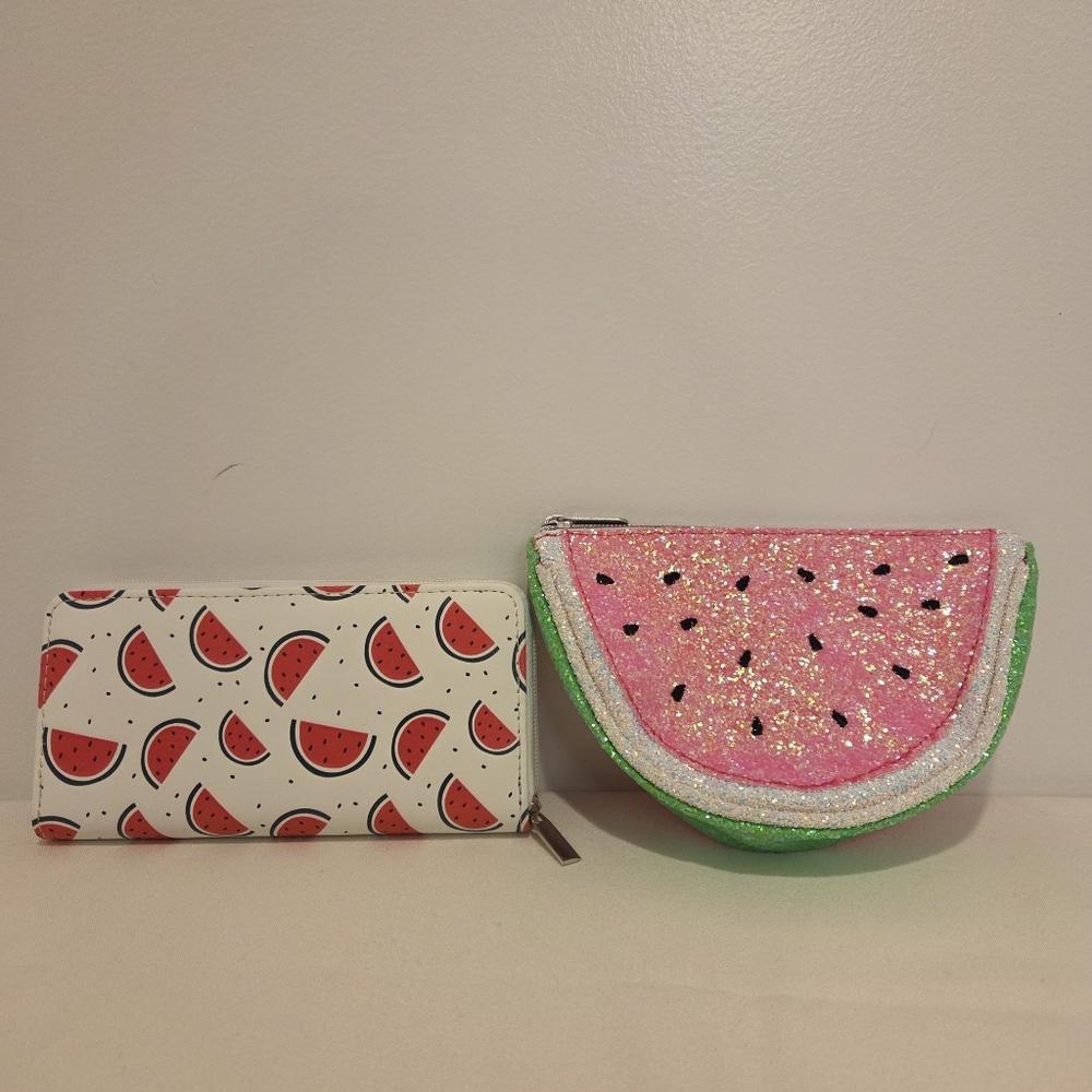 NWOT Watermelon Themed Wallet and Pouch Set NEW